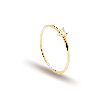 Δαχτυλίδι White Heart Ασήμι 925 Επιχρυσωμένο PDPAOLA AN01-223-14 - themelidisjewels